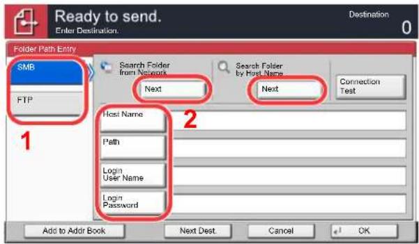 Utax 3555i - Enter the destination information. - 1