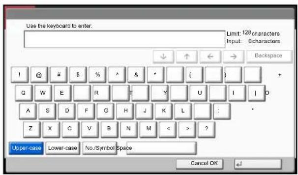 Utax 3555i - Upper-case Letter Entry Screen - 1