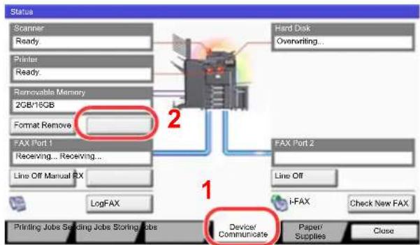 Utax 3555i - Press [Remove] in "Removable Memory". - 1