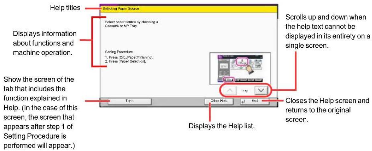 Utax 3555i - Help Screen - 2