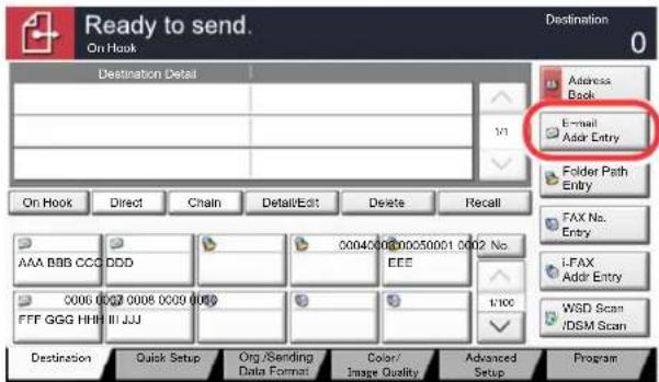Utax 3555i - In the basic screen for sending, press [E-mail Addr Entry]. - 1