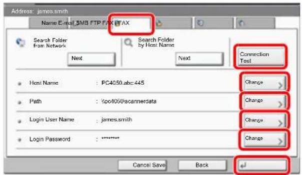 Utax 3555i - Add the address. - 1