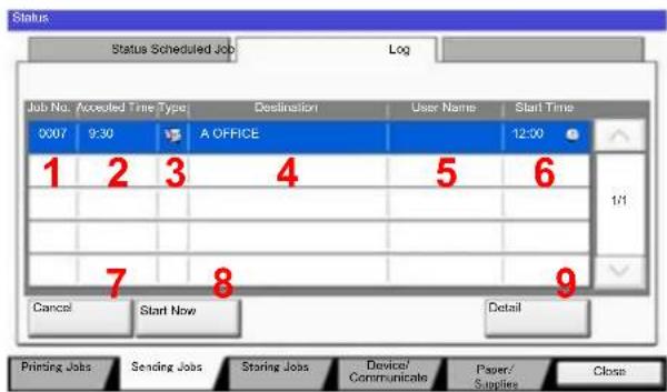 Utax 3555i - Scheduled Job Status Screen - 1