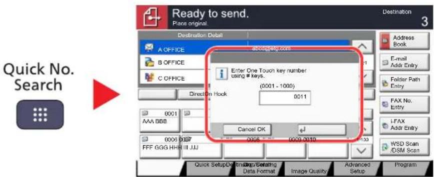 Utax 3555i - Using the [Quick No. Search] key ( ) - 2