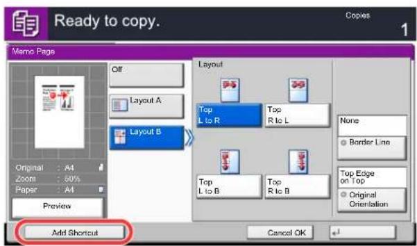 Utax 3555i - Adding Shortcuts - 1