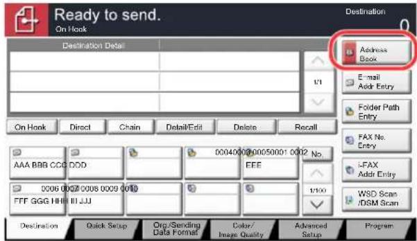 Utax 3555i - In the basic screen for sending, press [Address Book]. - 1