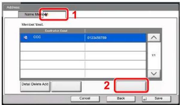 Utax 3555i - Select the members (destinations). - 1