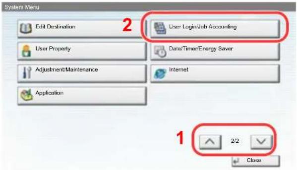 Utax 3555i - Display the screen. - 2