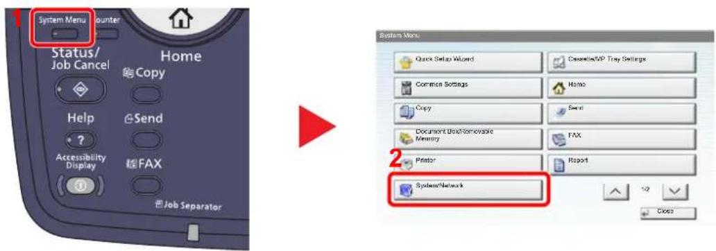 Utax 3555i - Display the screen. - 1