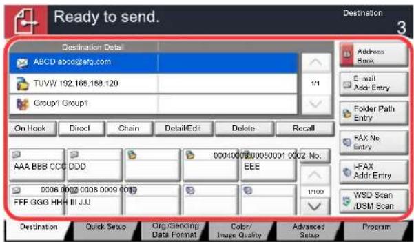Utax 3555i - Specify the destination. - 1