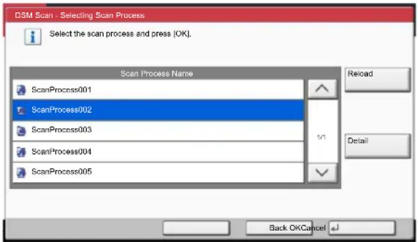 Utax 3555i - Select the scan process to be used and press [OK]. - 1