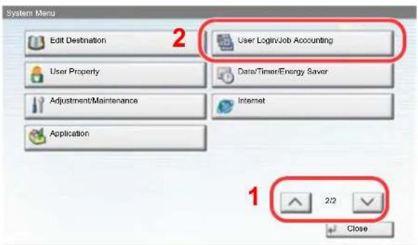 Utax 3555i - Display the screen. - 2