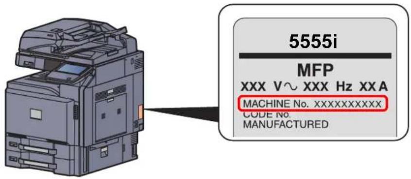 Utax 3555i - Checking the Equipment's Serial Number - 1