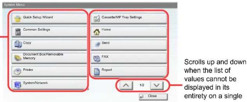 Utax 3555i - Select a function. - 1