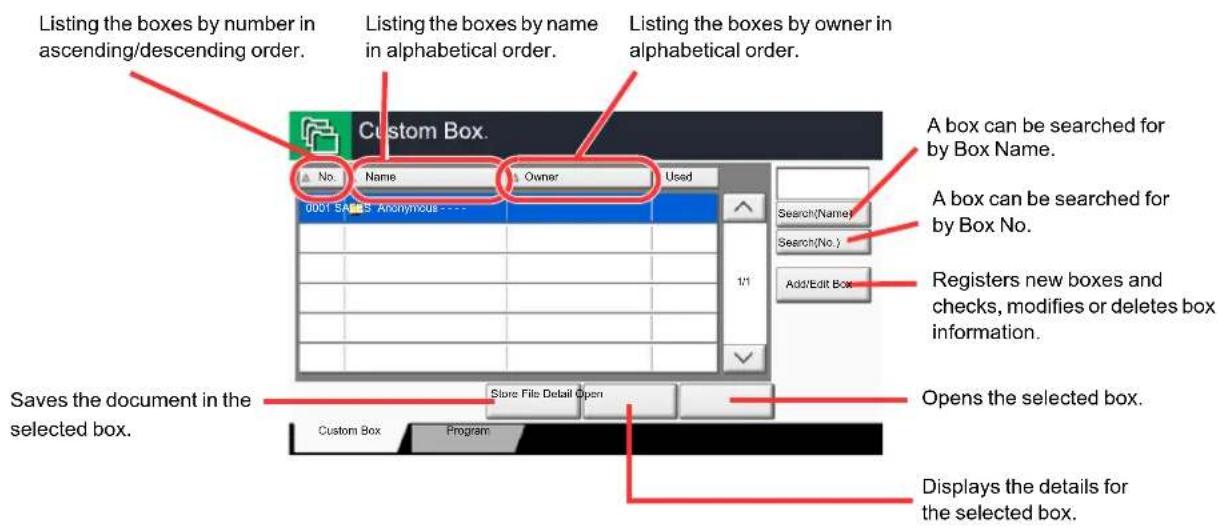 Utax 3555i - Box List - 1