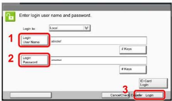 Utax 3555i - Enter the login user name and login password to login. - 1