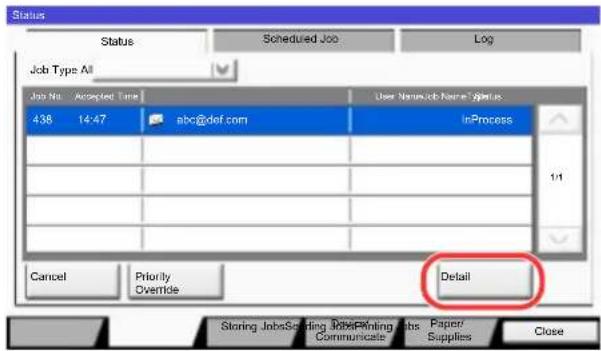 Utax 3555i - Check the information. - 1