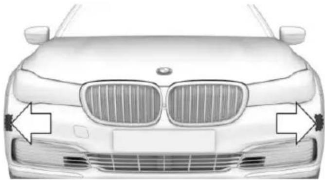 BMW 750Li xDrive (2015) - Radar sensors - 1