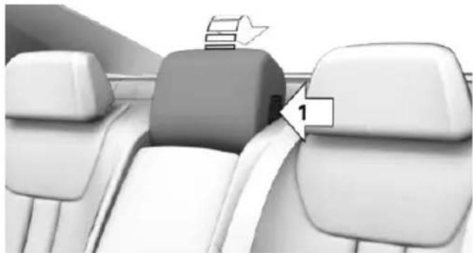 BMW 750Li xDrive (2015) - Adjusting the center head restraint - 1