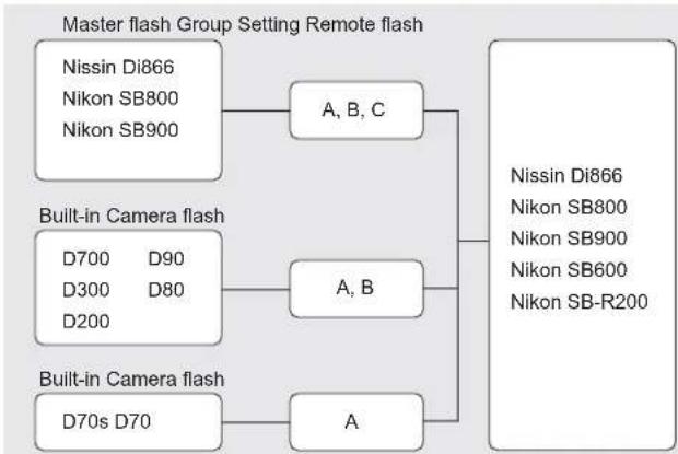 NISSIN Di866 Professional (Nikon) - Available combination of flash models and cameras - 1
