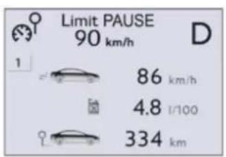 Limit PAUSE 90 km/h D 1 86 km/h 4.8 l/100 334 km