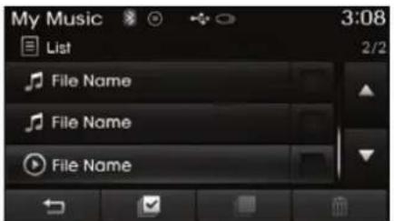 My Music 3:08 List 2/2 File Name File Name File Name