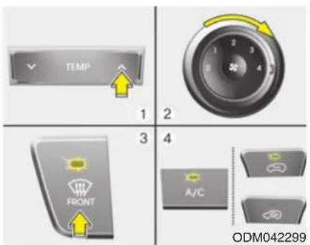 TEMP 1 2 3 4 FRONT A/C ODM042299