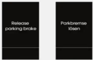 Release parking brake Parkbremse lösen