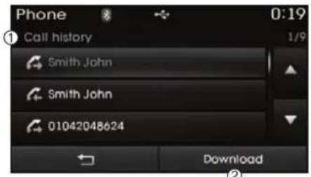 Phone 0:19 Call history Smith John Smith John 01042048624 Download
