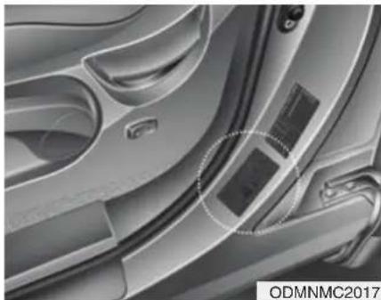 HYUNDAI Sante Fe (2015) - Empfohlener Reifenluftdruck für kalte Reifen - 1