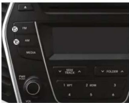 FM AM MEDIA PWR PUSH VOL SEEK TRACK FOLDER 1 BPT 2 ROM 3 4 5 6