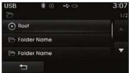 USB 3:07 1/2 Root Folder Name Folder Name
