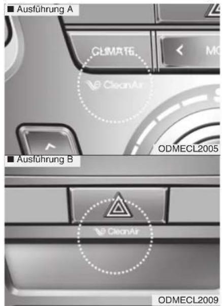 Ausführung A CLIMATE MO CleanAir ■ Ausführung B ODMECL2005 ■ Ausführung B CleanAir ODMECL2009