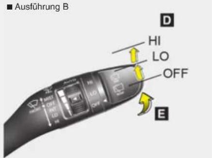 Ausführung B HI LO OFF A B C D E