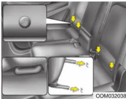HYUNDAI Sante Fe (2015) - VORSICHT - Ankerpunkte für Kinderrückhaltesysteme - 3