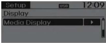 Setup USB 12:09 Display Media Display