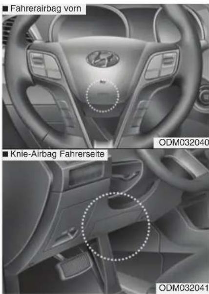 Fahrerairbag vorn Knie-Airbag Fahrerseite ODM032040 ODM032041