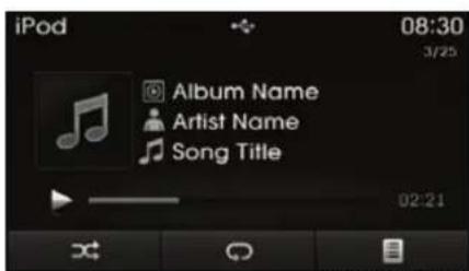 iPod 08:30 3/25 Album Name Artist Name Song Title 02:21