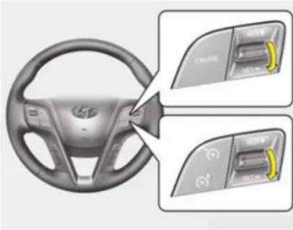 HYUNDAI Sante Fe (2015) - Eingestellte Tempomat-Geschwindigkeit über 40 km/h wieder aufnehmen: - 1