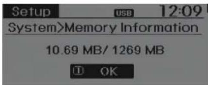 Setup USB 12:09 System>Memory Information 10.69 MB/ 1269 MB OK