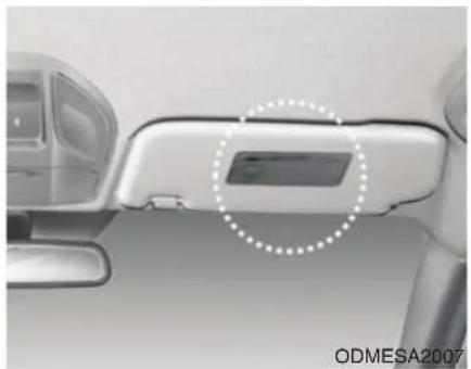 HYUNDAI Sante Fe (2015) - Airbag-Warnschilder (ausstattungsabhängig) - 1