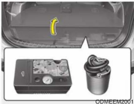 HYUNDAI Sante Fe (2015) - IM FALL EINER REIFENPANNE (MIT TIRE MOBILITY KIT, AUSSTATTUNGSABHÄNGIG) - 1