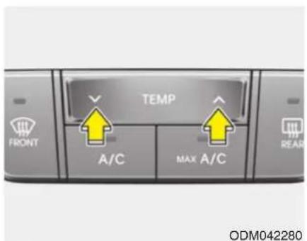 FRONT TEMP A/C MAX A/C REAR ODM042280