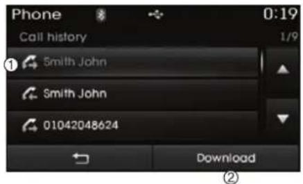 Phone Call history 0:19 1/9 ① Smith John Smith John 01042048624 Download ②