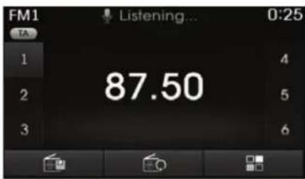 FM1 TA... Listening... 0:25 1 4 2 87.50 5 3 6
