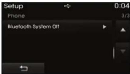 Setup Phone Bluetooth System Off 0:04 3/3
