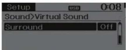 Setup USB 0:08 Sound>Virtual Sound Surround Off