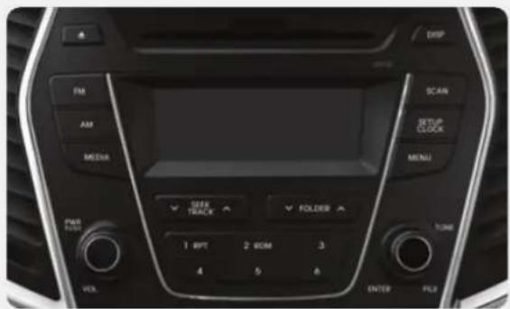 DISP FM AM MEDIA SCAN SETUP CLOCK MENU SEE TRACK FOLDER 1 WPT 2 BCM 3 4 5 6 ENTER FLE PWM VCS