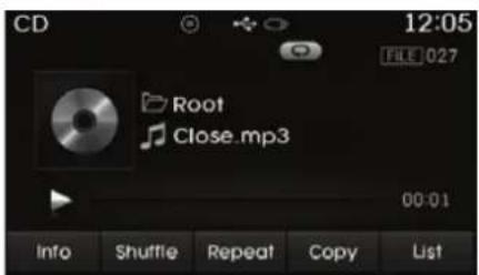 CD 12:05 FILE 027 Root Close.mp3 00:01 Info Shuffle Repeat Copy List