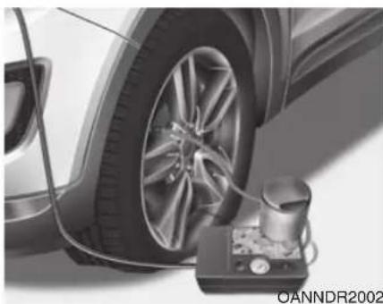 HYUNDAI Sante Fe (2015) - Verwendung des Tire Mobility Kit - 1